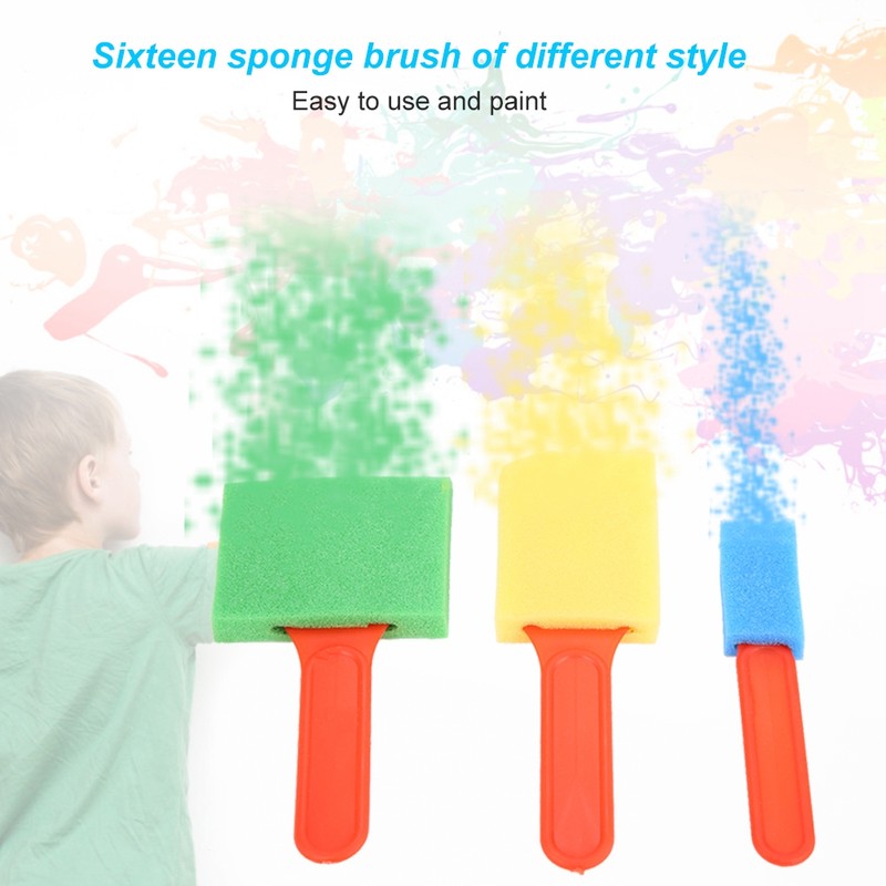 26pcs Kids Painting Supply Brushes Sponge Paint Brush Toy Seal