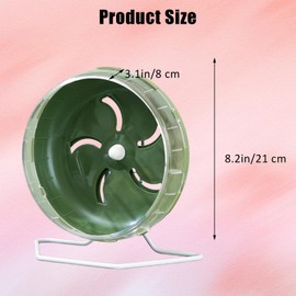 Wumuzai Hamster Wheel Silent, 8.3 Inch Large Gerbil Hedgehog Wheel, Adjustable Stand Quiet Spinner Syrian Hamster Running Wheels for Chinchilla Dwarf Pet Small Animals Cage Exercise, Green