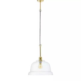 Ikea AGARALG Modern Pendant lamp, glass Brass Color Nickel plated 704.902.03 NEW