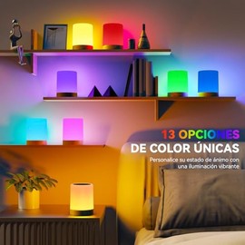 Luces de noche táctiles recargables-13 colores LED Smart Table Lamp,lampara de noche,lampara de mesa RGB Night Light with Remote Timer,LED Bedroom Lam