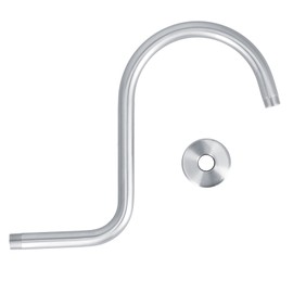 Shower Arm S Shape Gooseneck Stainless Steel Shower Head Extension Arm Bathroom NPT Shower Head Arm for Home233 Brushed