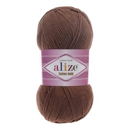 Alize Knitting Yarn 100 g Cotton Gold Plain Classic Yarn Crochet Yarn Knitting Wool Choice of Colours Colour: 493 Coffee Brown
