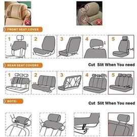 Car Seat Covers Complete Set, Car Seat Protector Inner Covers Fits Most Models of Cars, Trucks and SUVs (GY2) Car Interior