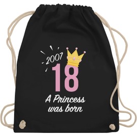 Shirtracer - Gym Bag Backpack - 18th - Eighteenth Birthday Girl Princess 2006, 01 black