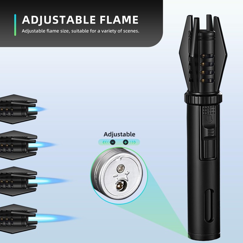 Mini Torch Lighter Straight Flame Bright Fire Small Refillable Butane