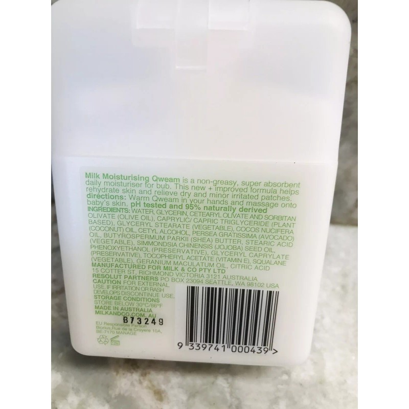 Milk Mill Baby Moisturizer Qweam Naturally Derived 150 Mg(5oz).