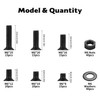 M3 M4 M5 M6 Screws Set, Countersunk Screws Nuts Set,