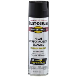 Rust-Oleum 7578838 Professional High Performance Enamel Spray Paint, 15 Oz, Flat Black