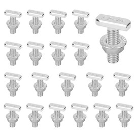 SMLOPLOM 20 Pieces M8 T Screws and 20 Pieces M8 Hex Nuts, Stainless Steel Hammer Head Screws Set, for Industrial, Furniture Assembly, Mechanical Engineering, Silver