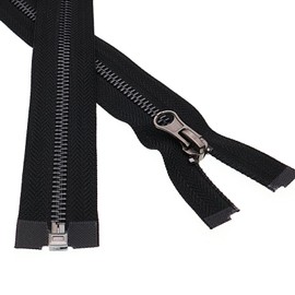 Leekayer 2pcs #5 30 Inch Separating Jacket Zipper Black Nickel 76.2cm Metal Zipper Heavy Duty Metal Zippers for Jackets Sewing Coats Crafts (30" Nickel)