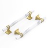 Lepatape 10 Pack 6-1/4 Inch White Marble Cabinet Pulls, Gold