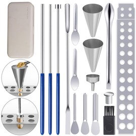 Capsule Filling Filler Machine Kit-Tray : Pill Filler Tray Tools for Maker Empty Gel Capsules All Size 000 00 0 1 2 3 4 5, 12Pcs Lab Spoons Spatulas Scoops Tool (15)