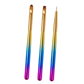 minkissy Nail Decor Pen Kit 3pcs Girl Gradient Rod Manicure Brush Pen Lightweight Reusable for Diy