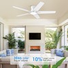 POCHFAN 52 Inch White Ceiling Fans With Lights and Remote,