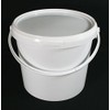 5 Litre Airtight Food Grade White Catering Mixing Plastic Buckets with Lids – Heavy Duty Industrial Catering Kitchen Quality