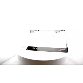 KA Chrome Polished Fit Jaguar Laser Etched Engraved License Plate Frame Screw Cap