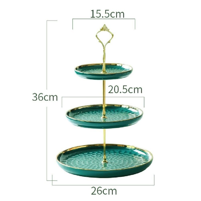 Aebor 3 Tier Round Porcelain Tiered Cupcake Stand, Tiered Serving