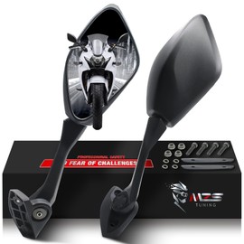 MZS Racing Motorcycle Mirrors, Fairing Rearview Side Mirror Adjustable Black Accessories Compatible with GSXR 250 GSX250R 2017-2021