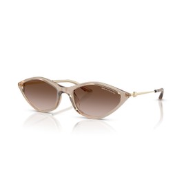 A|X ARMANI EXCHANGE Women's AX4152SU Universal Fit Oval Sunglasses, Opal Light Beige/Gradient Brown, 55 mm