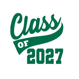 Graduation Iron On Transfer, Class Of 2027 Tshirt Decal, High School College Senior Shirt Sticker, HTV Graduate Patch, Pick Size Color, Iron-On Almost Anything (Green)