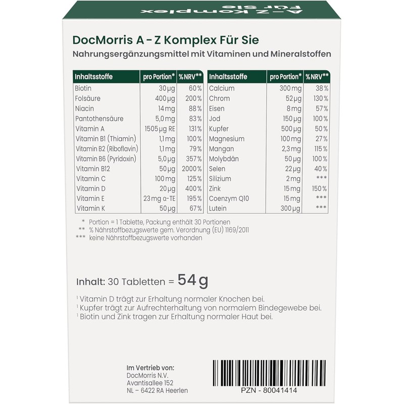 DocMorris A-Z Complex For Her - 2 x 30 Capsules