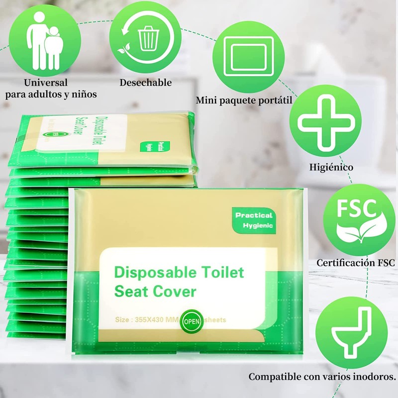 Fundas Desechables para Asiento de Inodoro, 150 Piezas Espesar la