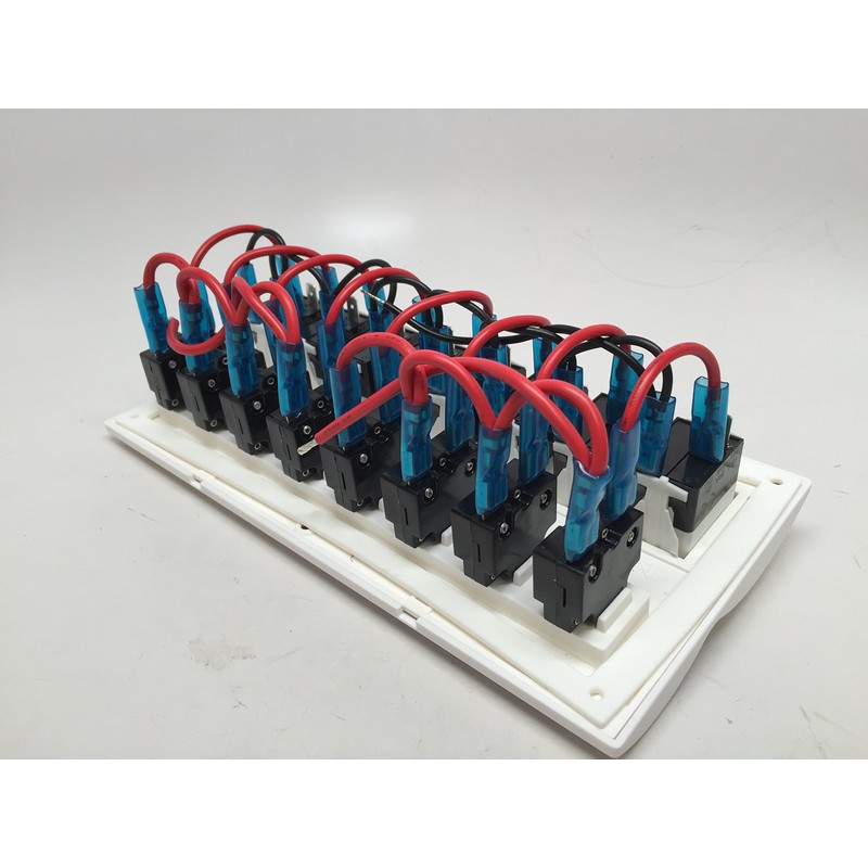 Marine Boat White Switch Panel 8 Gang Blue LED Indicator