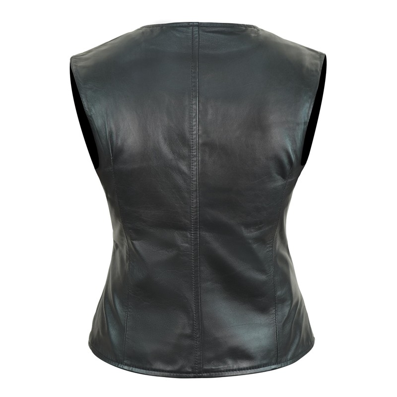 STOREJEES Leather Biker Jacket Women | Black, 3X-Large Vest