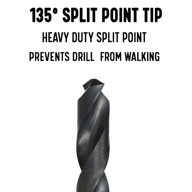Drill America 1/4" High Speed Steel Heavy Duty Split Point