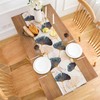 Table Runner Ginkgo Leaf Linen Waterproof Outdoor Polyester Durable Blue