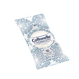 Cottonelle FreshCare Flushable Wipes for Adults, Alcohol Free, 10 Count, Pack of 24