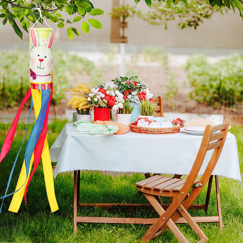 NOVWANG 2 Pcs Easter Windsock,40 Inch Bunny Easter Windsock Spring