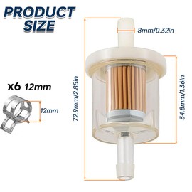 ZAMDOE 3Pcs 691035 493629 Fuel Filter for Briggs & Stratton 40 micron 1/4 Inline Fuel filter 12hp 17.5hp 27hp 35hp Engines Replace for Kawasaki 49019-7001 49019-0027 AM108356 7-07061