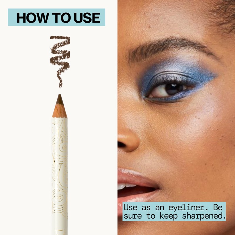 Pacifica Waterproof Eyeliner Pencil – Fringe Brown Liner Longwear, Smudge-Proof,