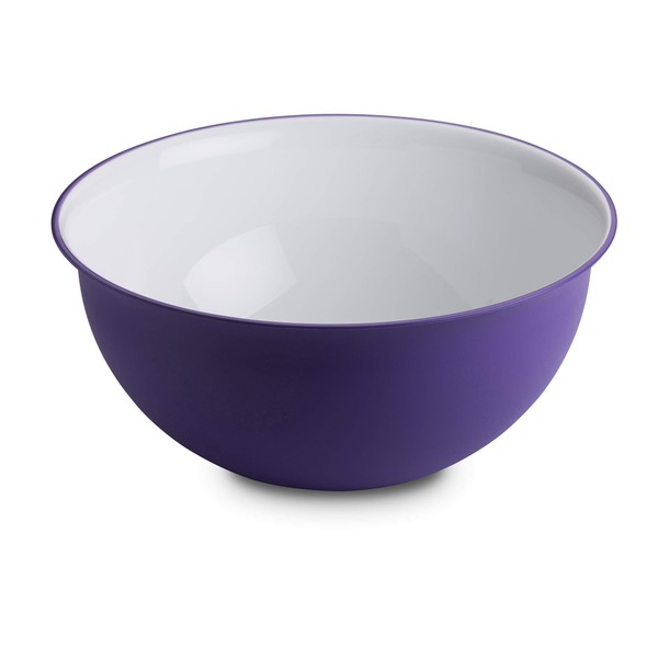 Omada Design 6.5 litre salad bowl, 32.5 x 15.5 cm, white inside and coloured outside, made of antibacterial and unbreakable plastic, Sanaliving line, Alto