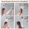 BRIGHT SHOWERS Rain Shower Head with Handheld Spray Built-in Power