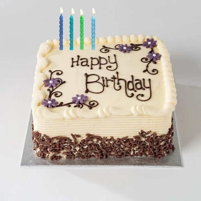 Unique Blue & Green Spiral Birthday Candles - 10ct, Vibrant