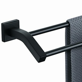 Alise Bath Double Towel Bars Towel Racks for Bathroom,Wall Mount Towel Holder 21-Inch Heavy Duty SUS304 Stainless Steel Towel Hanger Rail,GK9500-B Matte Black