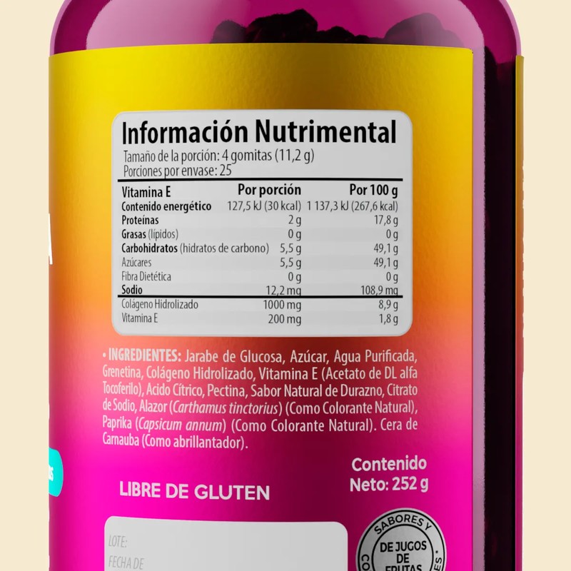 Pack x3 Gomitas de Colágeno | Suplemento Sabor Fresa, Durazno,