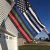 UTSANG Thin Blue Red Green Line American Flag 3x5 Outdoor-