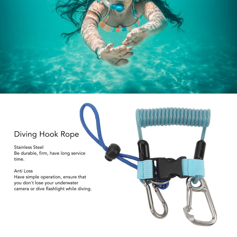 Diving Hook Rope Stainless Steel Flexible Anti Lost Diving Camera