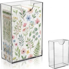 Acrylic Napkin Holder, Vertical Clear Guest Towel Holder, Waterproof Countertop Dispenser Hand Towel Box for Bathroom Dining Table Hotel