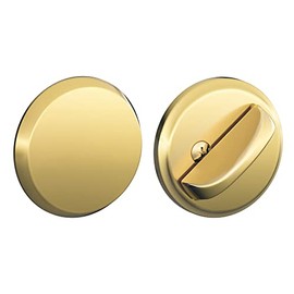 Schlage B81605 Standard Trim Non-Keyed One Sided Deadbolt, Highest Residential Security, Single thumbturn, Bright Brass
