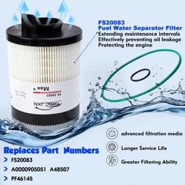 FS20083 Fuel Water Separator Filter Compatible with Freightliner Cascadia Cummins ISX12/ ISX15/ISX Detroit Diesel Engine DD13/DD15/DD16 Replace A0000905051 FS20083 A48507 PF46145