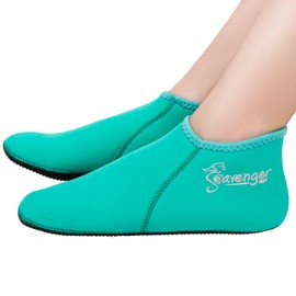 Seavenger 3mm Neoprene Socks for Scuba Diving, Snorkeling, Swimming & All Water Sports (Tropical Teal, Large)