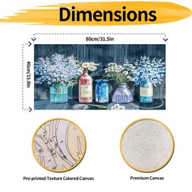 YALKIN Paint by Number for Adults Beginner, Large DIY Flowers Painting by Numbers Kits for Adults Paint Kits Canvas Gifts Arts Crafts for Home Decor 15.7 x 31.5 inch