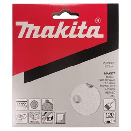 Makita Pack of 20 - 120 Grit Sanding Discs for 5" Random Orbital Sander - for Fine Sanding of Wood, Metal and Plastic | 8-Hole Hook and Sandpaper