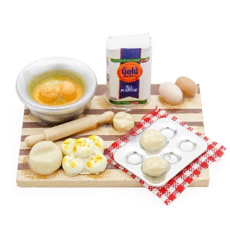 Miniature Baking Set Kitchen Food Play for Dollhouse 1:12 Scale