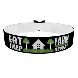 Eat, Sleep, Farm, Repeat Stoffarmband - Wasserfestes Satin Armband für Landwirte - Bauernhof Geschenke - Modisches Armband für Natur- und Traktor-Liebhaber - Handgemachtes Statement Armband