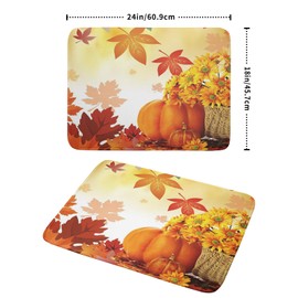 Sunflower Pumpkin Fall Drying Mat for Kitchen Counter 18x24 Inch Thanksgiving Dish Drying Mat Microfiber Maple Leaves Autumn Drying Mat Drainer Rack Mats Fast Dry Bottles Dish Dry Pad Protector